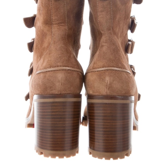 Christian Louboutin tan suede buckle boots. Size 10 (box not included) - Picture 10 of 11